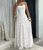 Spaghetti Strap Midi A-Line Lace Dress