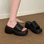 Plain Platform Slide Sandals