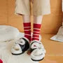 Set of 2 Pairs: Striped Ribbed Socks