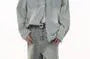 Pocket Detail Denim Single-Breasted Jacket / Mid Rise Washed Wide Leg Jeans