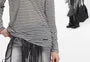 Long-Sleeve Off Shoulder Striped Top