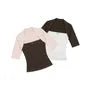 Elbow Sleeve Mock Two Piece Color-Block Polka Dot Slim-Fit Top