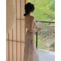 Spaghetti Strap Satin Midi A-Line Dress