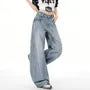 Mid Rise Washed Barrel Leg Baggy Jeans