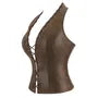 Halter Lace Up Faux Leather Bustier Top