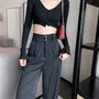High-Waist Wide-Leg Dress Pants