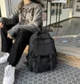 Plain Multi-Pocket Nylon Backpack