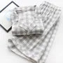 Couple Matching Pajama Set: Short-Sleeve Plaid Button Top + Shorts (Various Designs)