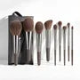 Set Of 10: Makeup Powder Brush + Foundation Brush + Fan Brush + Makeup Pouch