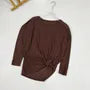 Long-Sleeve Crewneck Plain Sports Top