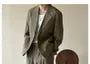 Mid Rise Plain Inverted Pleated Loose Fit Pants / Notch Lapel Plain Pocket Front Single-Breasted Blazer
