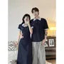 Couple Matching Short-Sleeve Maxi A-Line Polo Dress / Polo Shirt