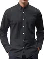 Long-Sleeve Plain Button-Up Shirt