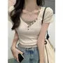Short-Sleeve Scoop Neck Mock Two Piece T-Shirt