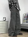 High Waist Plain Wide Leg Cargo Pants