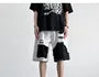 Mid Rise Two Tone Distressed Panel Jorts