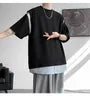 Short Sleeve Round Neck Pinstriped Patchwork T-Shirt
