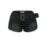 Belt Waist Denim Hot Pants