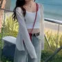 V-Neck Plain Cardigan