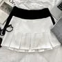 Low Waist Plain Pleated Mini A-Line Skirt