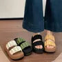 Double Strap Ruched Platform Sandals