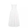 Spaghetti Strap Plain Cutout Midi A-Line Dress