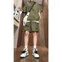 Mid Rise Plain Cargo Shorts
