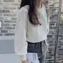 Long-Sleeve Plain Blouse