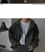 Hooded Denim Zip Jacket / Mid Rise Washed Straight Leg Jeans / Set