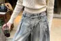 Low Rise Washed Barrel Leg Baggy Jeans