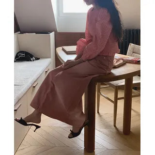 Washed H-Line Maxi Skirt