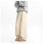 Drawstring Waist Plain Fleece Lined Wide Leg Sweatpants
