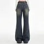 Low Waist Washed Flared Jeans