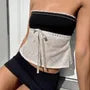 Color-Block Floral Embroidered Lace-Trim Tube Top