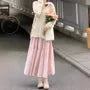 High Rise Plain Maxi A-Line Skirt