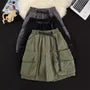 Mid Rise Web Belt Plain Cargo Shorts