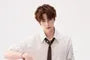 Set: Elbow-Sleeve Pinstriped Button-Up Shirt + Necktie
