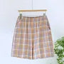 Elastic Waist Plaid Lounge Shorts