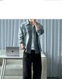 Washed Button-Up Denim Shirt Jacket