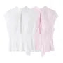 Sleeveless Collared Tie Neck Cutout Blouse