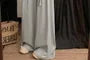 High Waist Plain Tie Waist Wide Leg Pants