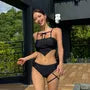 Plain Asymmetrical Bikini Set