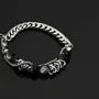 Faux Gemstone Bead Layered Stainless Steel Bracelet