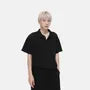 Short Sleeve Plain Polo Shirt / Drawstring Waist Sweat Shorts