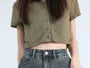 High Waist Washed Denim Mini Pencil Skirt