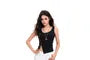 Sleeveless Asymmetrical Button-Up Plain Crop Top