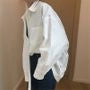 Long-Sleeve Collar-neck Oversized Shirt