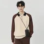 Collared Half Zip Raglan Polo Sweater