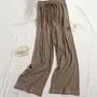 High Waist Plain Drawstring Wide Leg Pants (Various Designs)
