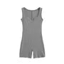 Sleeveless Notch Neck Plain Ribbed Slim Fit Romper